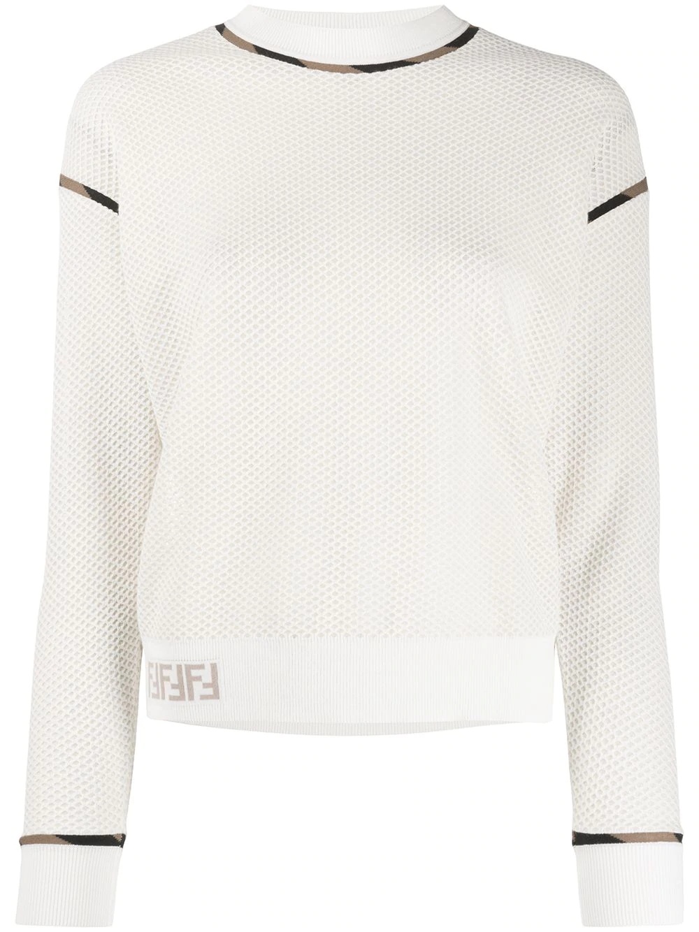 FF motif honeycomb detail sweatshirt - 1