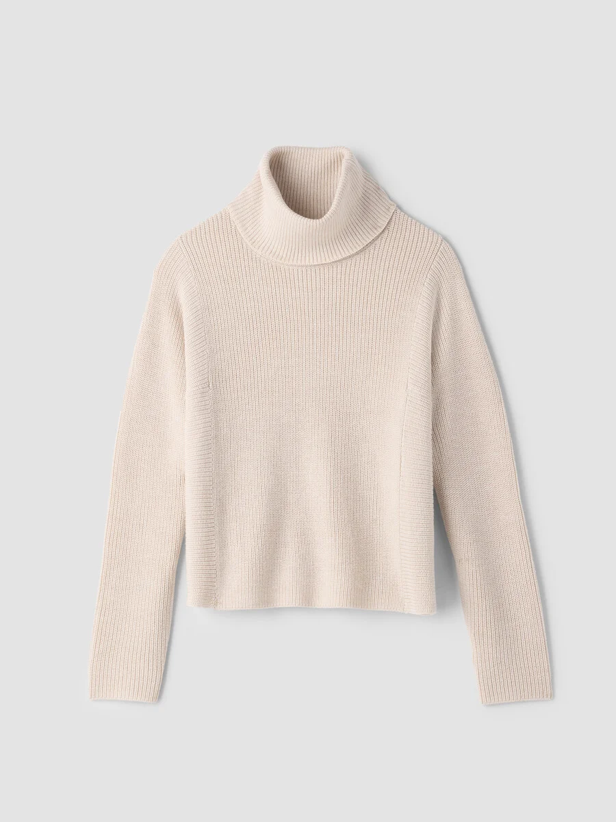 Italian Merino Turtleneck Top in Regenerative Wool - 1