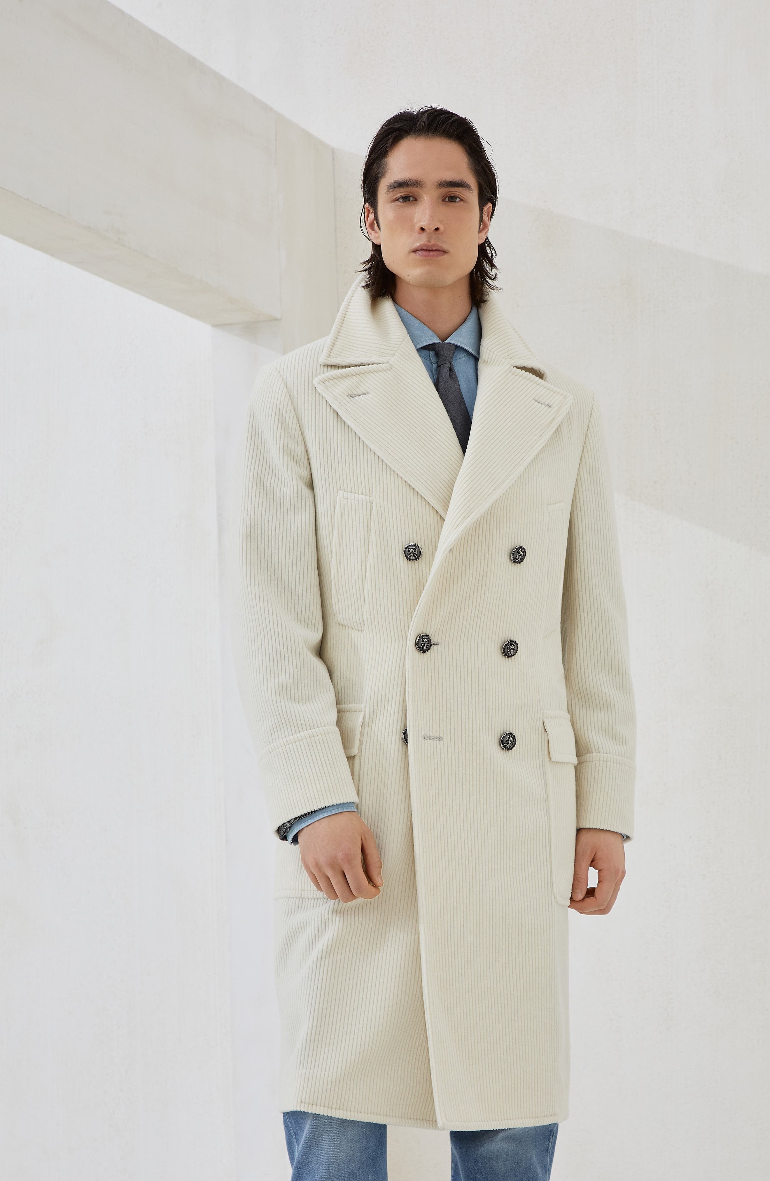 Brunello Cucinelli One-and-a-half-breasted coat in Ecru at Nordstrom - 2