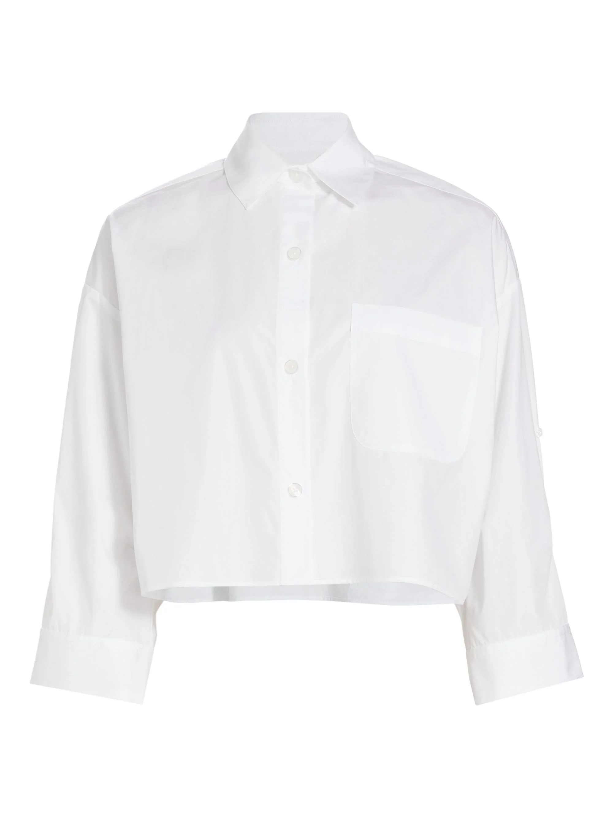 Women's Next Ex Poplin Cropped Shirt - White - 1