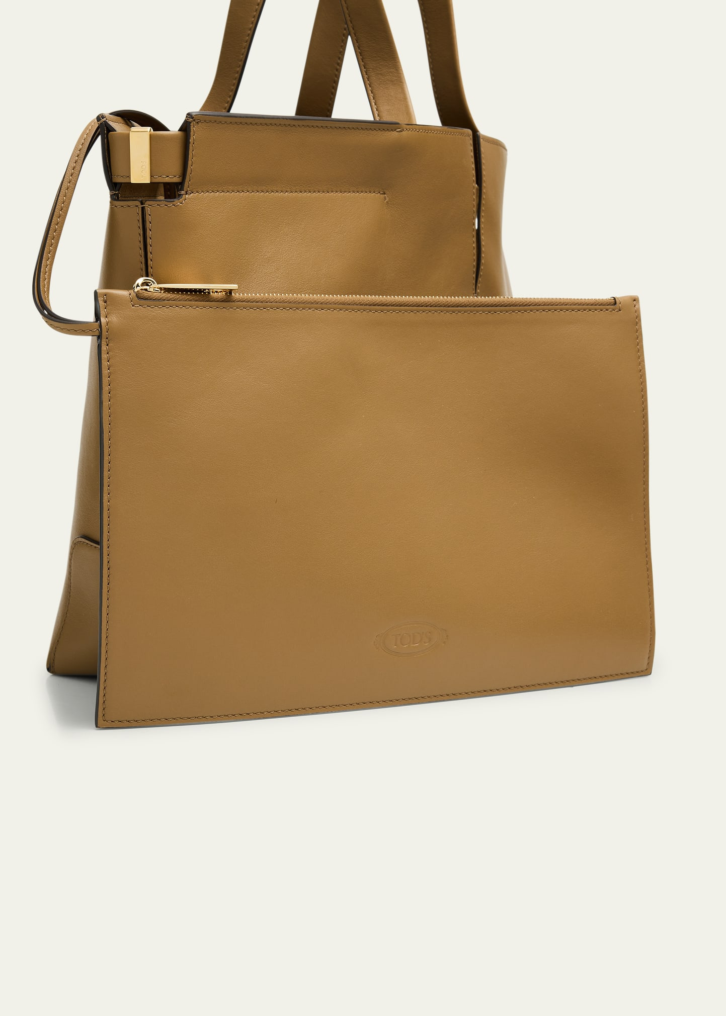 Smooth Leather Shopper Tote Bag - 7