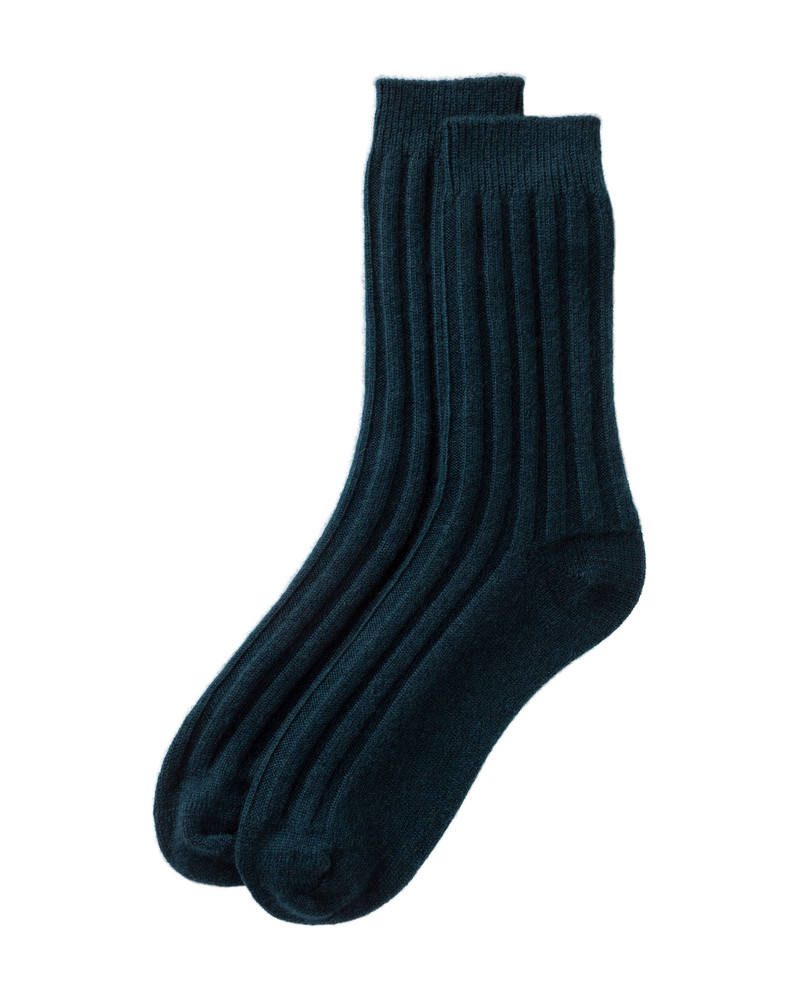Men's Green Cashmere Lounge Socks 1