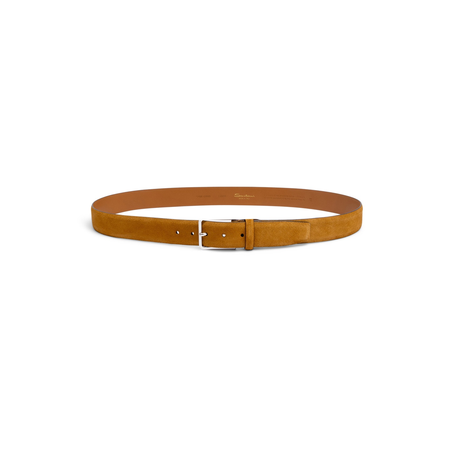 Men's light brown suede adjustable belt - 4