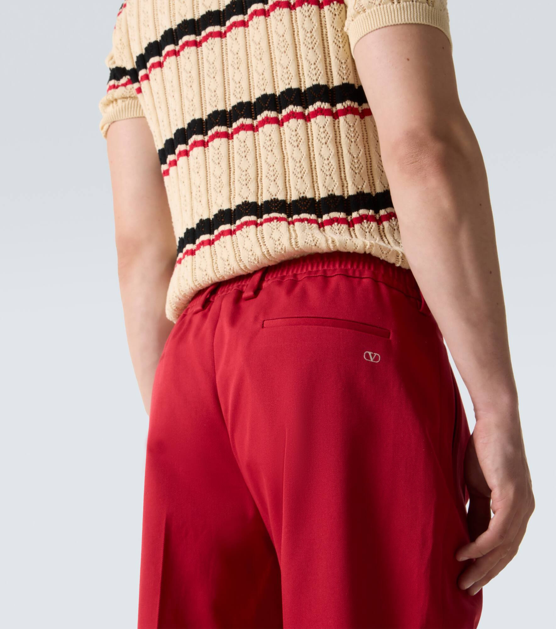 Cotton twill straight pants - 6