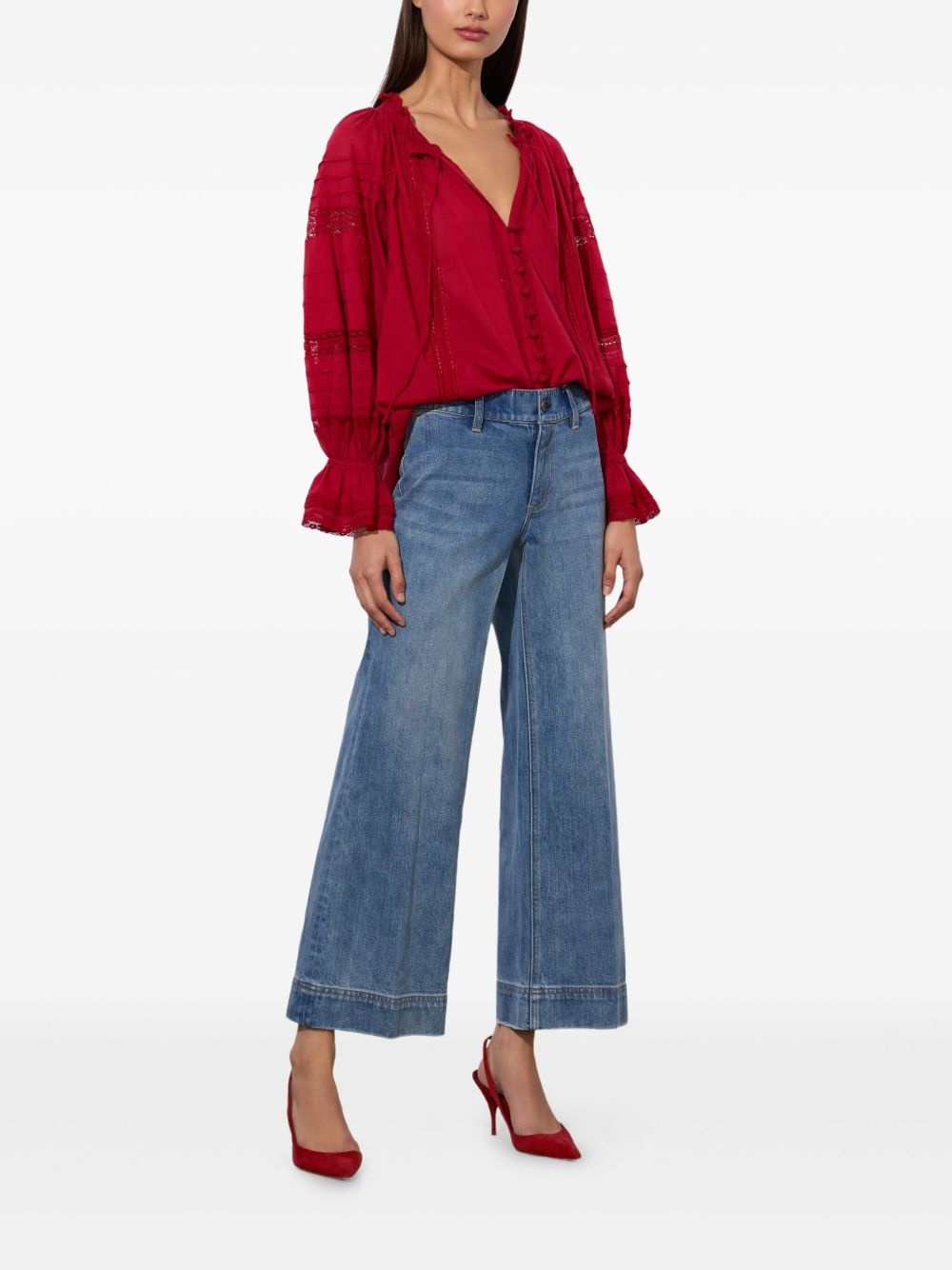 wide-leg cropped jeans - 3