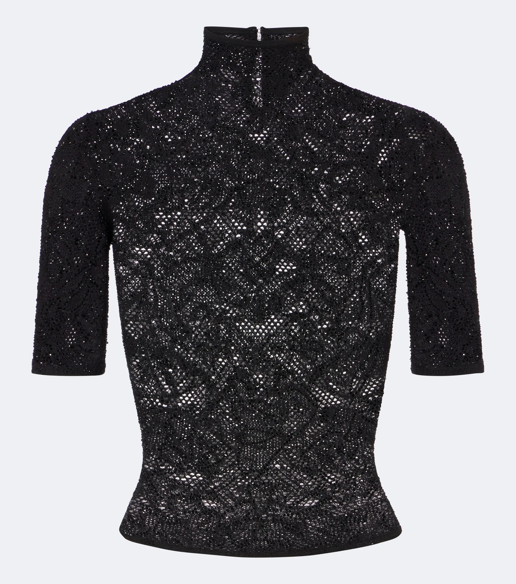 Embellished silk-blend lace crop top - 1