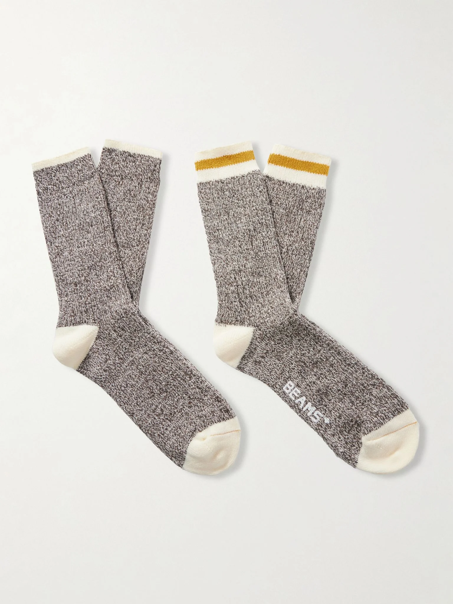 Rag Two-Pack Striped Ribbed-Knit Socks Multi - 1