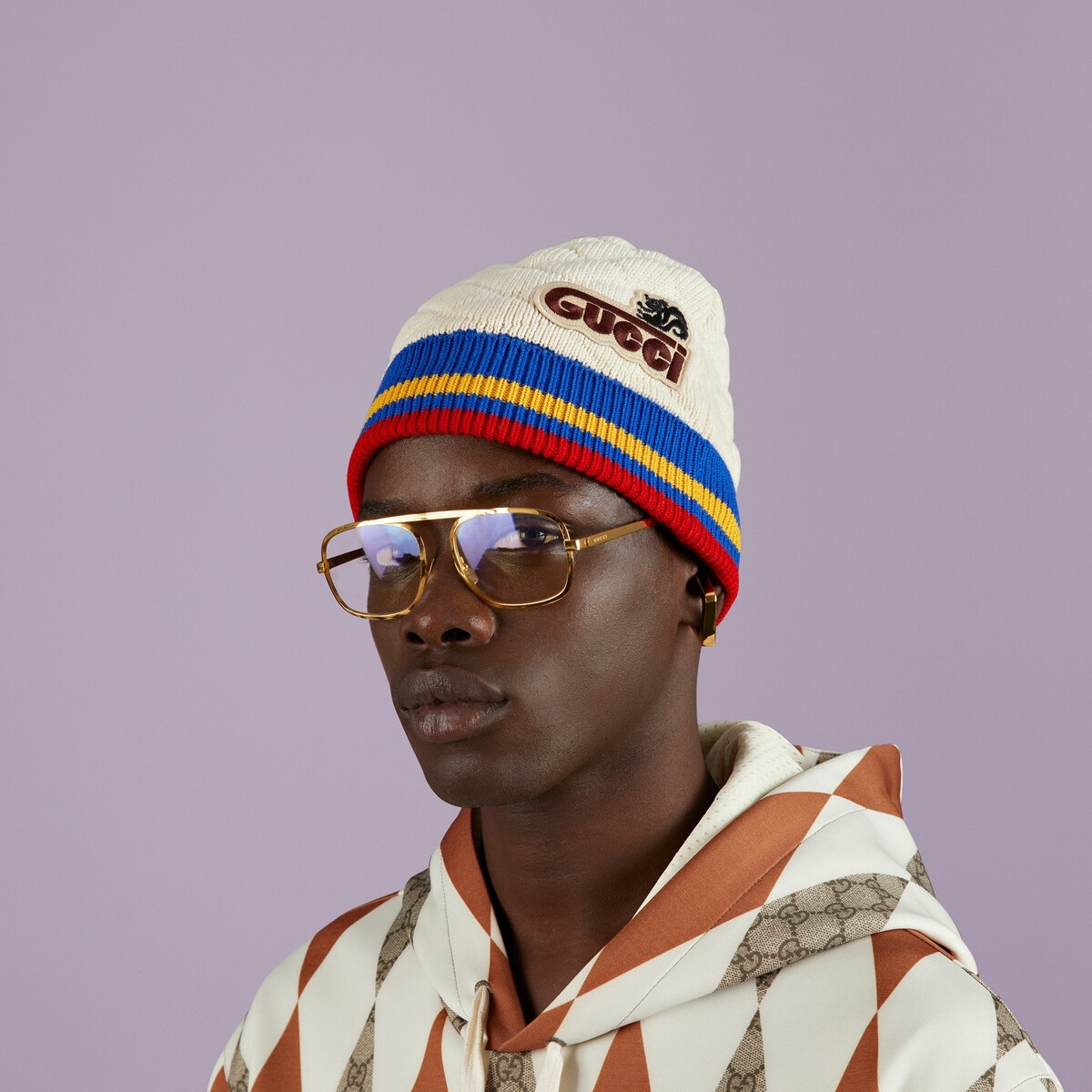 Wool blend hat with skunk - 3
