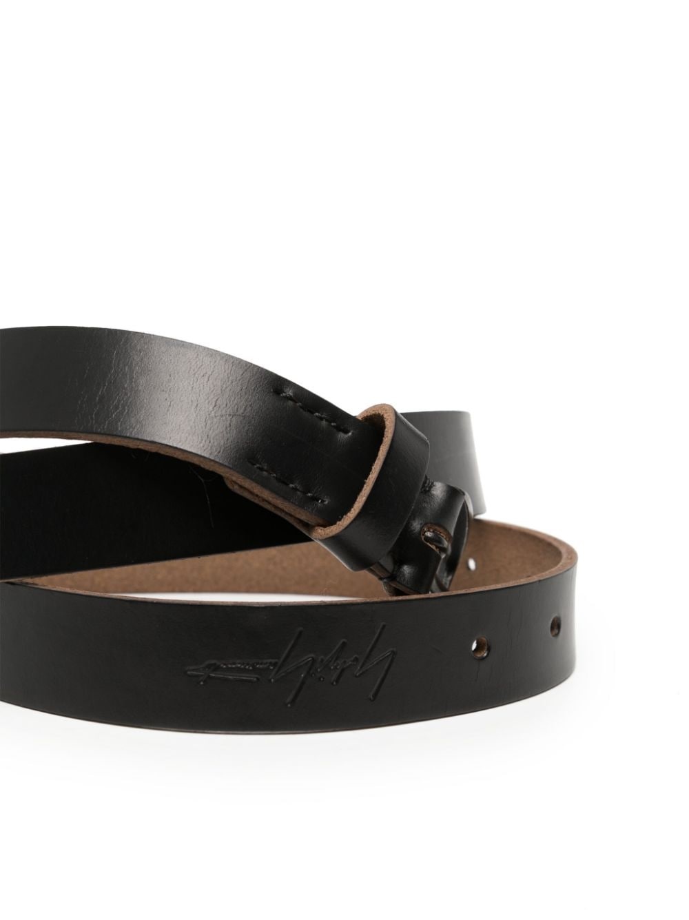 logo-debossed leather belt - 2