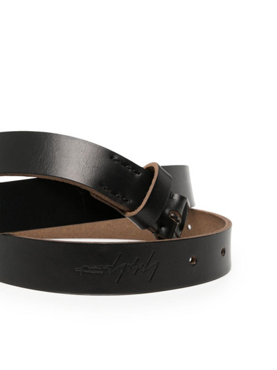 Yohji Yamamoto logo-debossed leather belt outlook