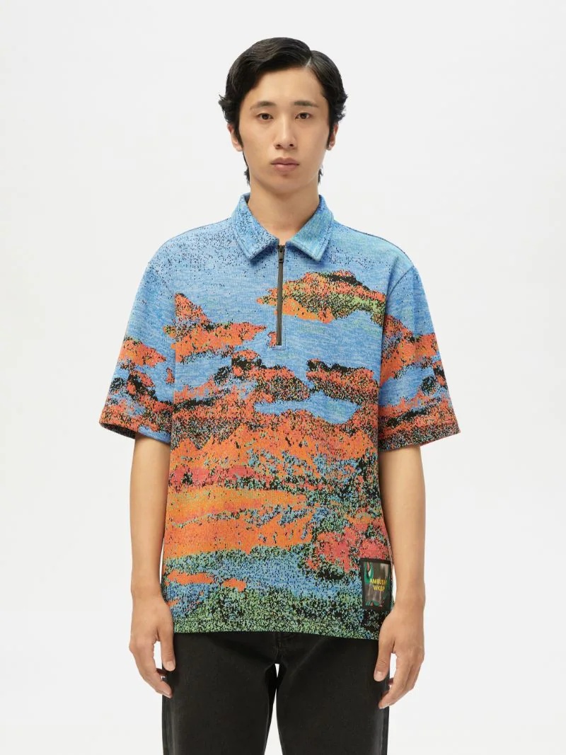 JACQUARD HALF ZIP POLO - 3