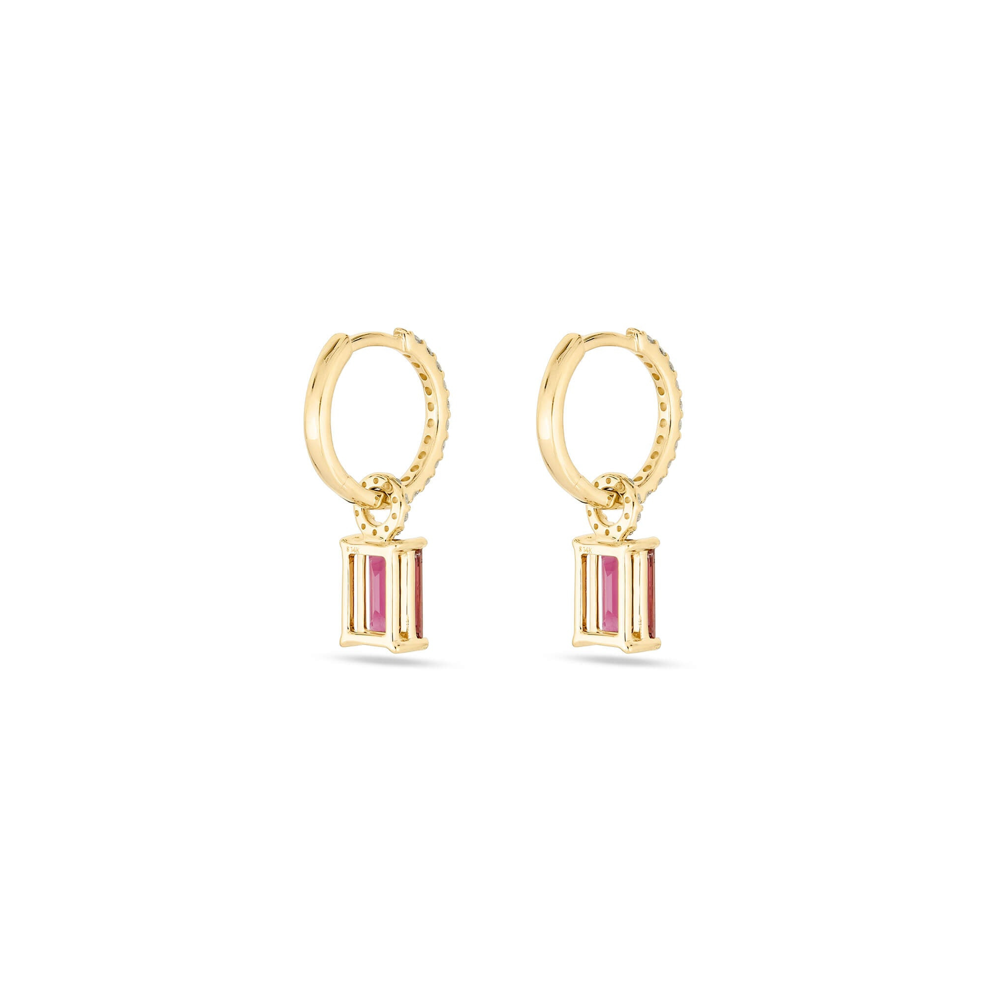 Tourmaline Diamond Huggies - 5