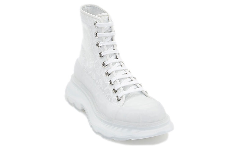 (WMNS) Alexander McQueen Tread Slick Lace Up High Boots 'White Transparent' 658086W4Q329337 - 3