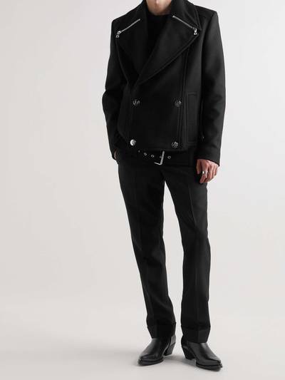 Balmain Belted Wool-Blend Peacoat outlook