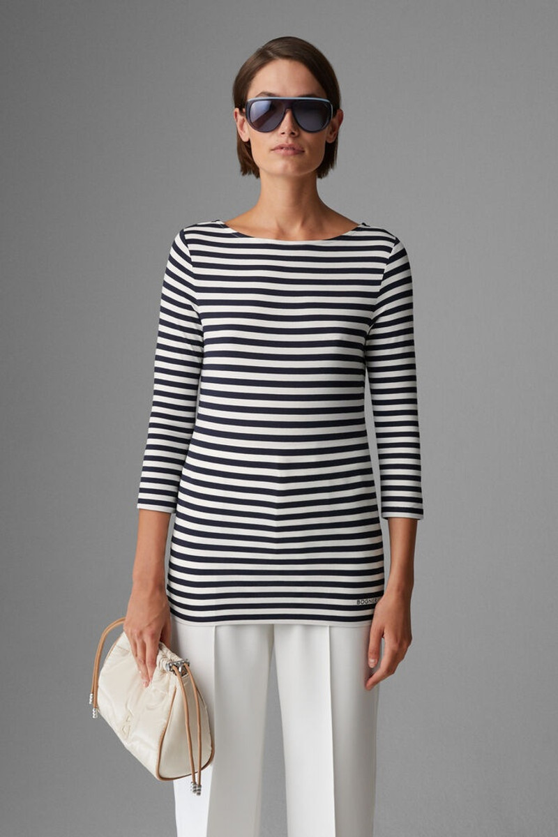 Louna Longsleeve in Navy blue/White 2