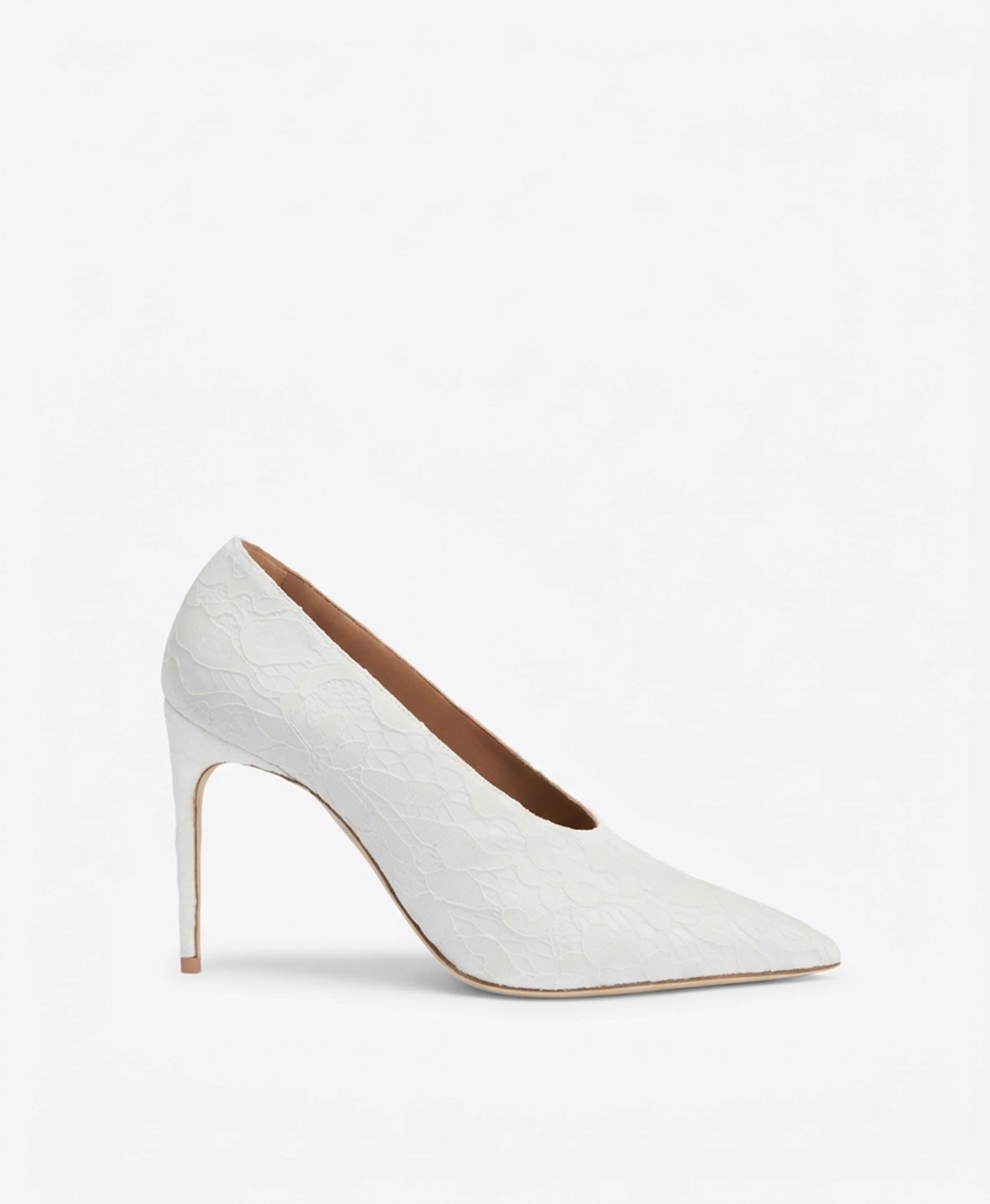 Tippi 90 White Lace Gloss Pumps - 1