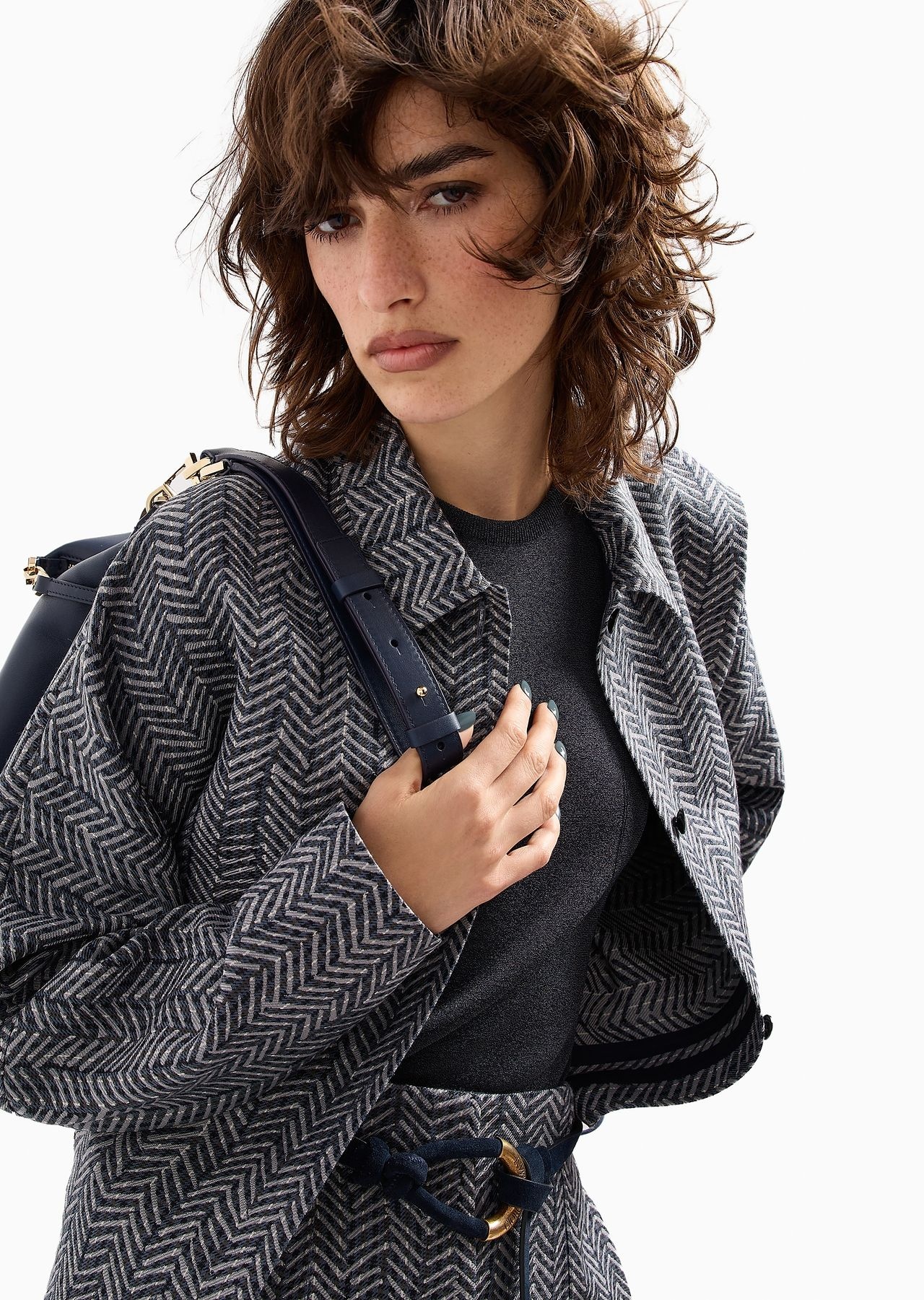Virgin wool gabardine chevron blouson - 6