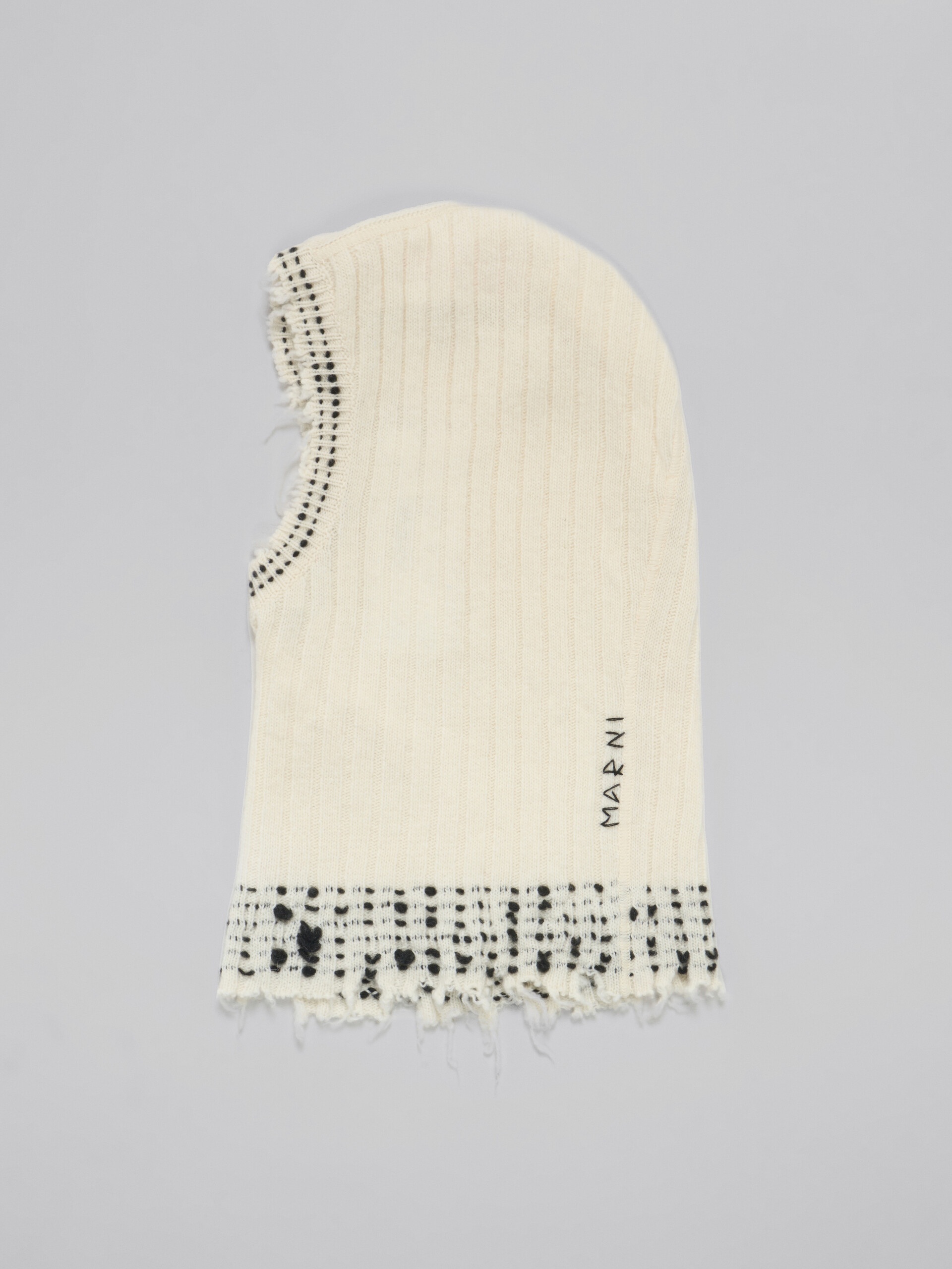 WHITE KNITTED BALACLAVA - 3