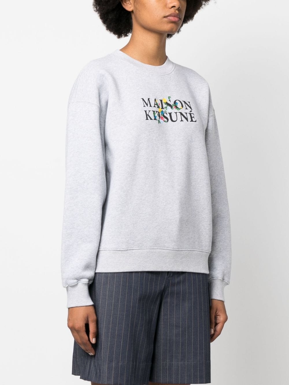 logo-print cotton sweatshirt - 3