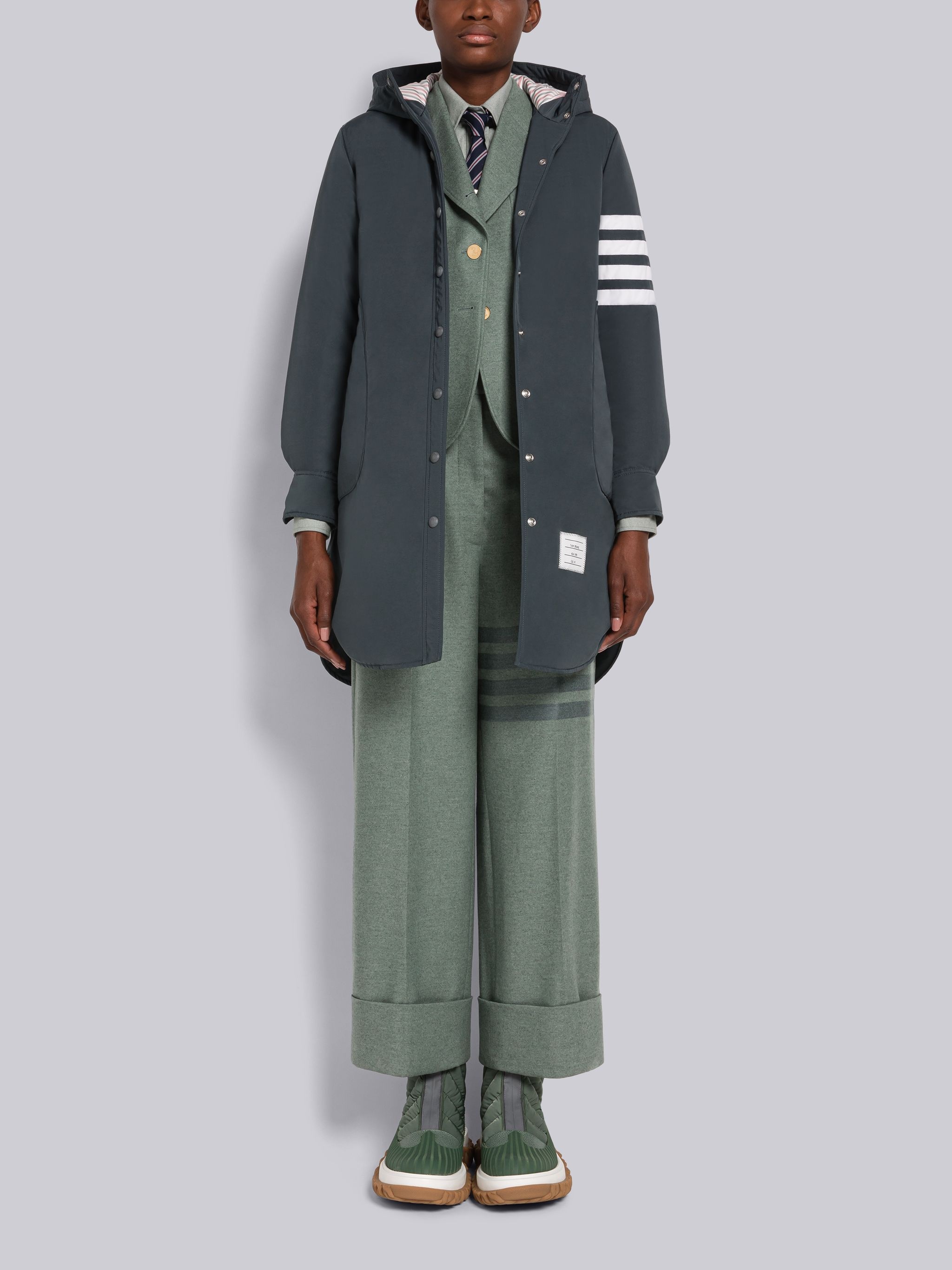 Tech Faille Hooded 4-Bar Down Shirtdress - 4
