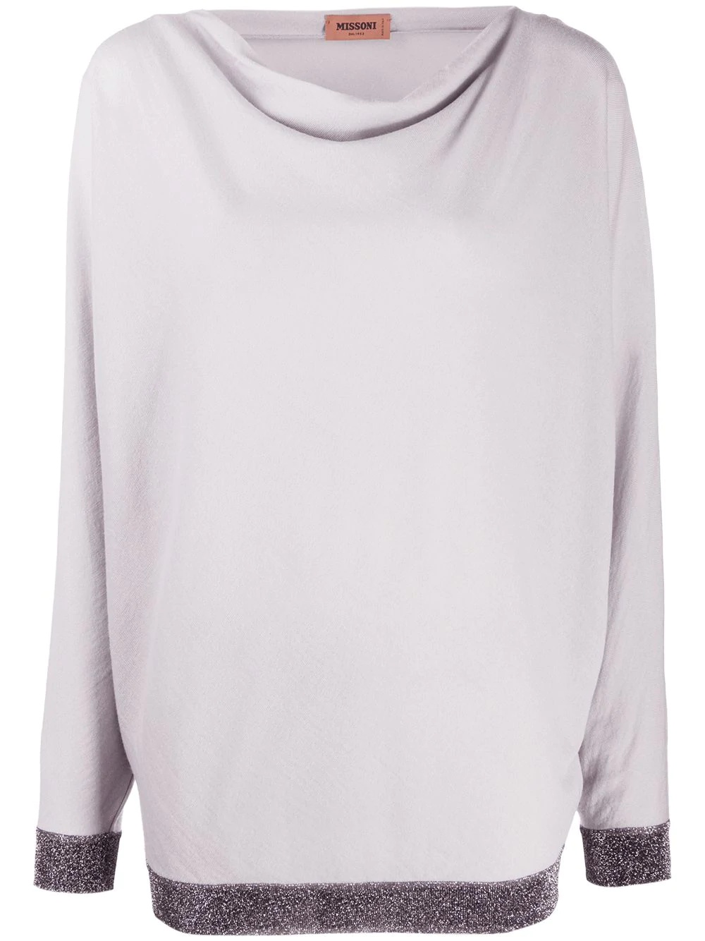 slouchy batwing sleeved jumper - 1