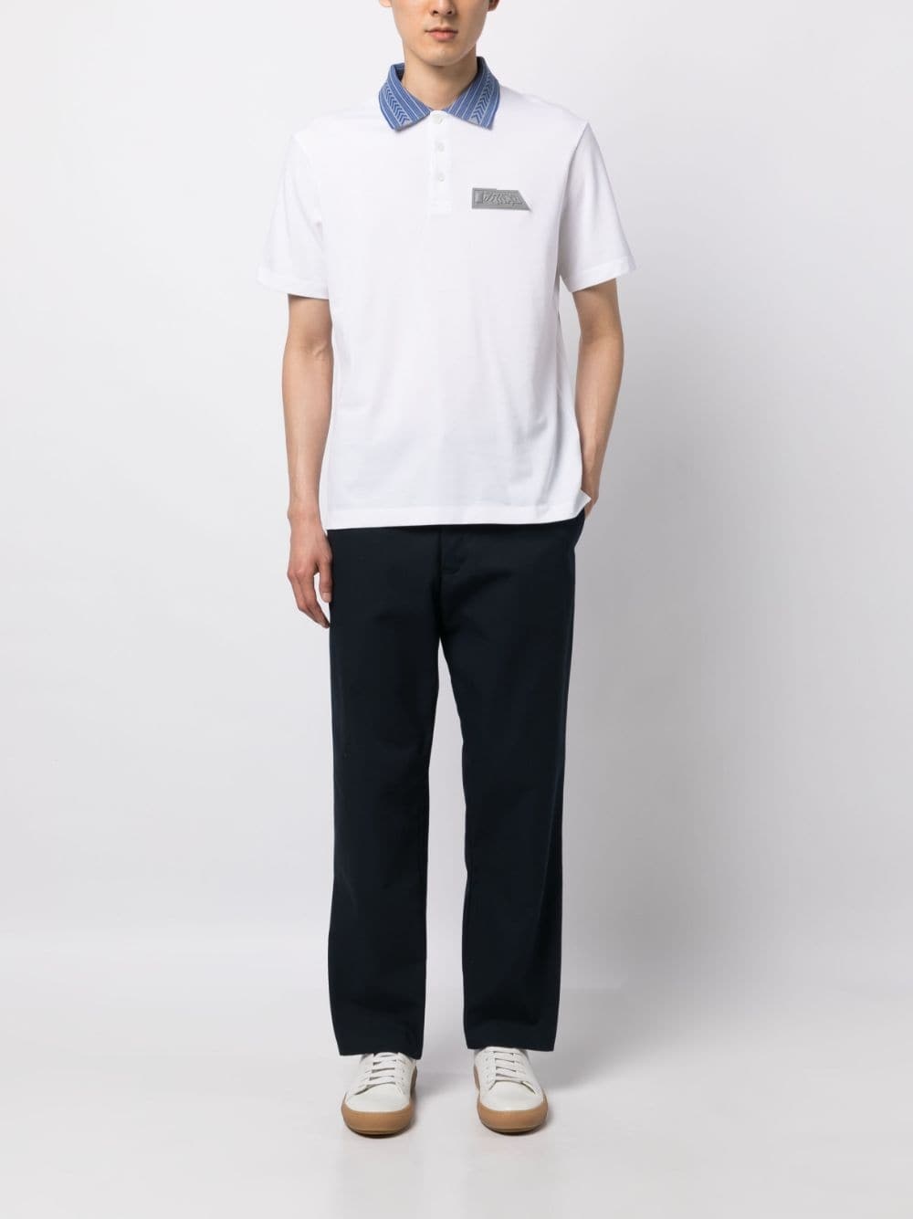 logo-patch polo shirt - 2