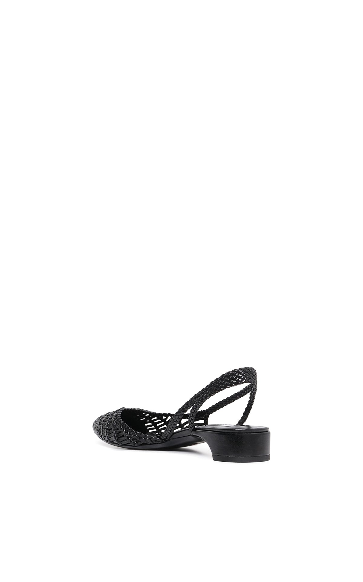 Perro Braided Slingback Shoe in Black Leather - 3