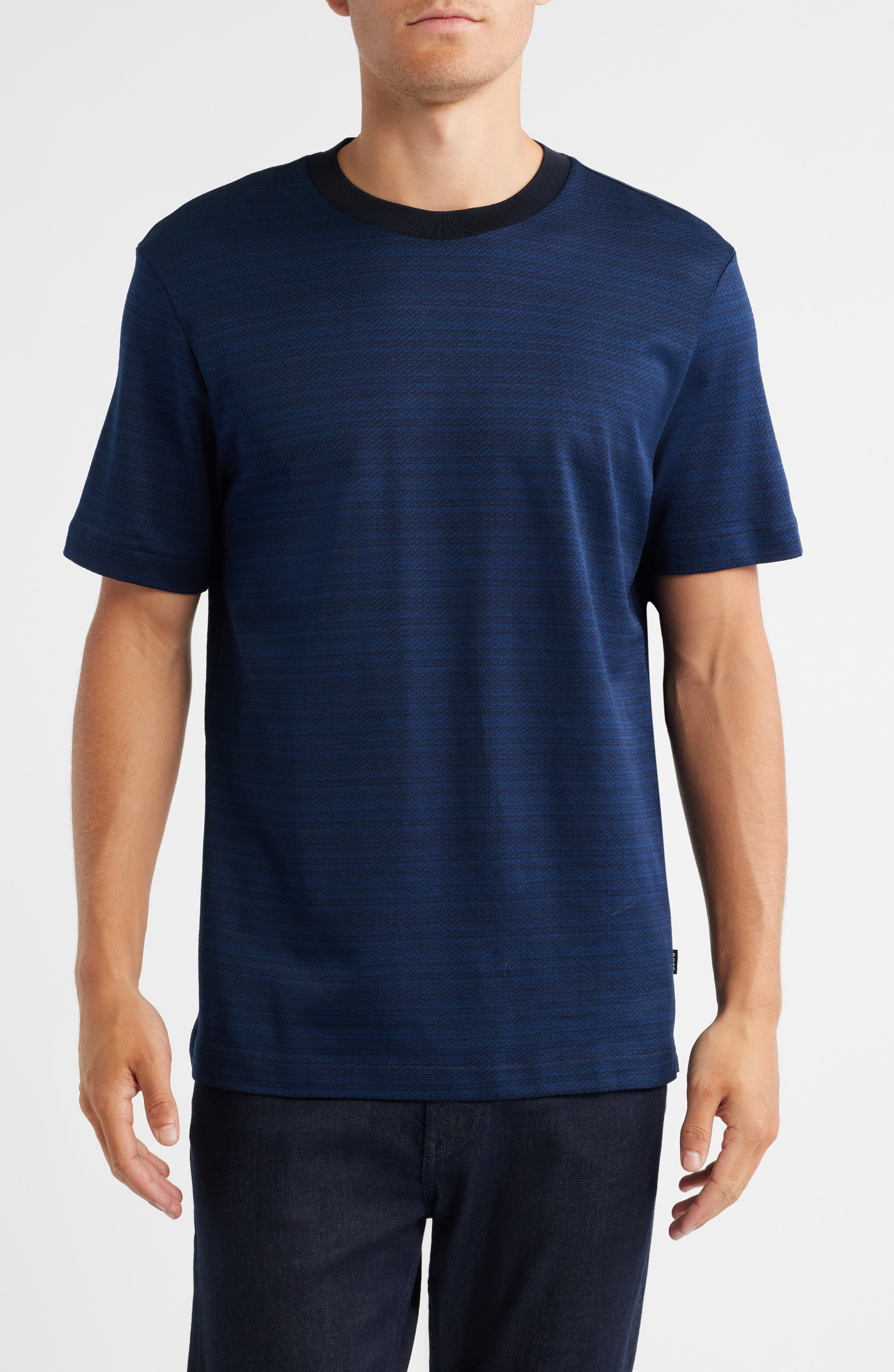 BOSS Taut Jersey Cotton T-Shirt in Dark Blue at Nordstrom - 1
