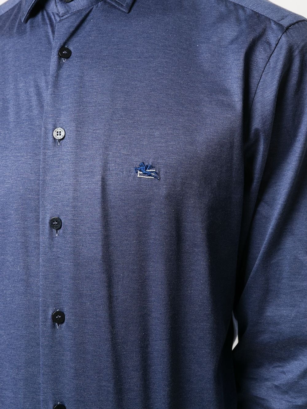 embroidered logo cotton shirt - 5