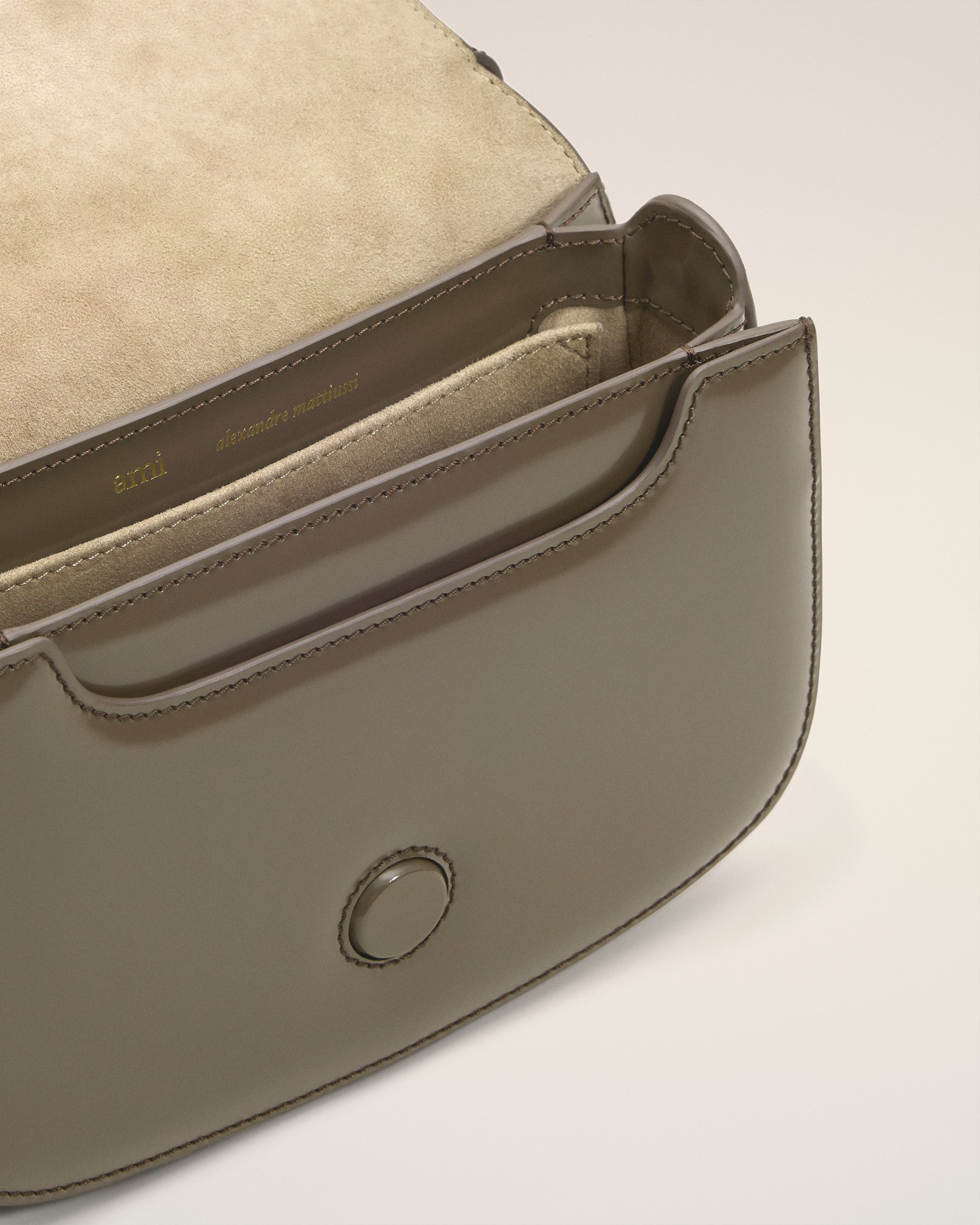 GREY GLAZED LEATHER TOP HANDLE PARIS PARIS BAG - 6