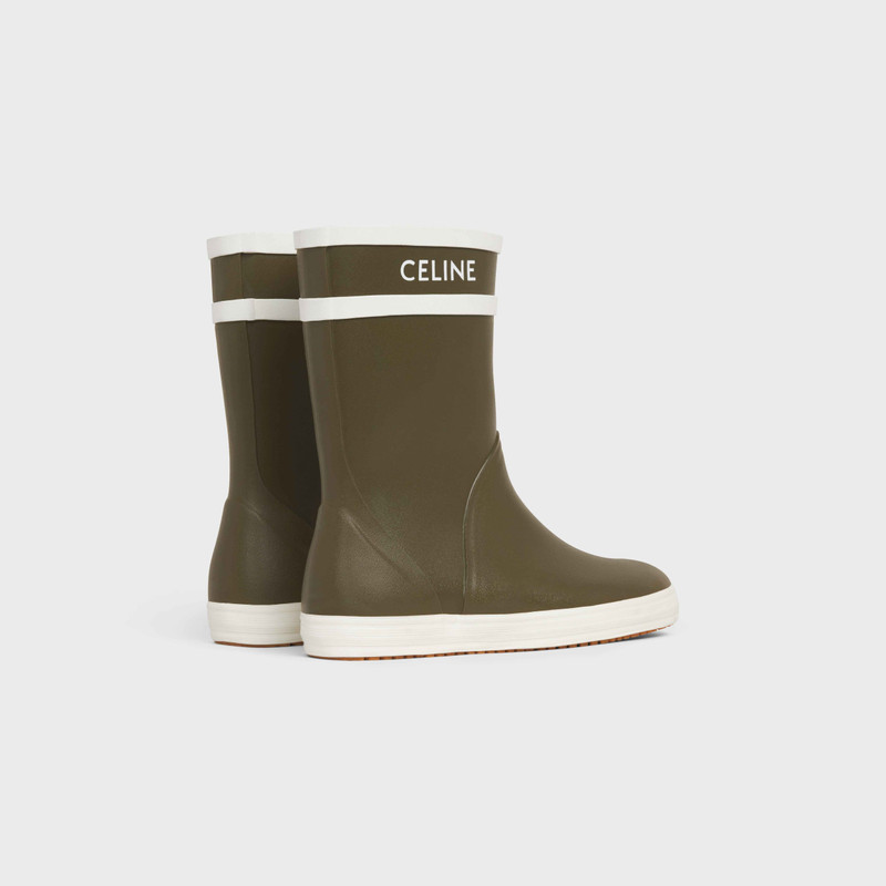 Flat Half Boot Les Bottes de Pont Celine in Natural Rubber 3