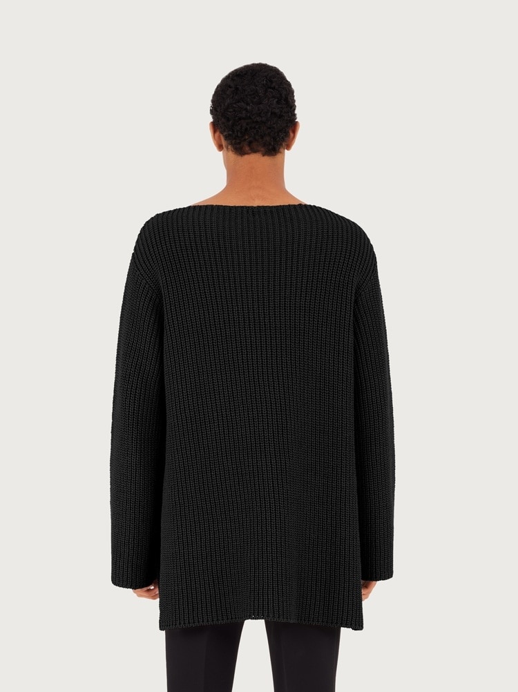 OVERSIZE BOAT NECK SWEATER - 3