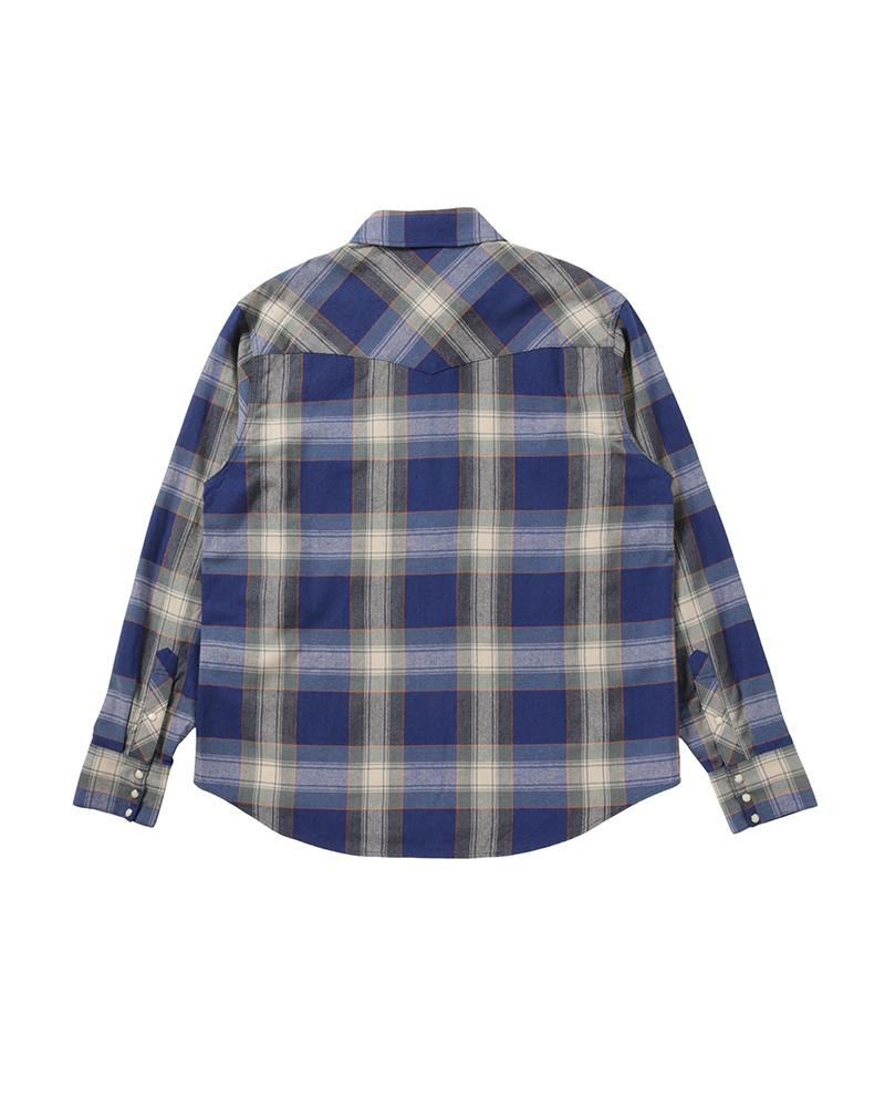 visvim FOUR CORNERS CHECK L/S BLUE outlook