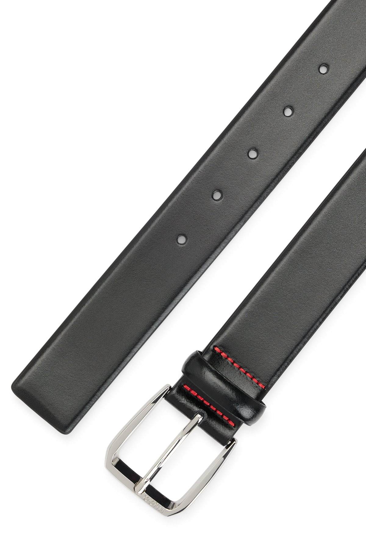 ITALIAN-LEATHER BELT WITH BRANDED BUCKLE - 3