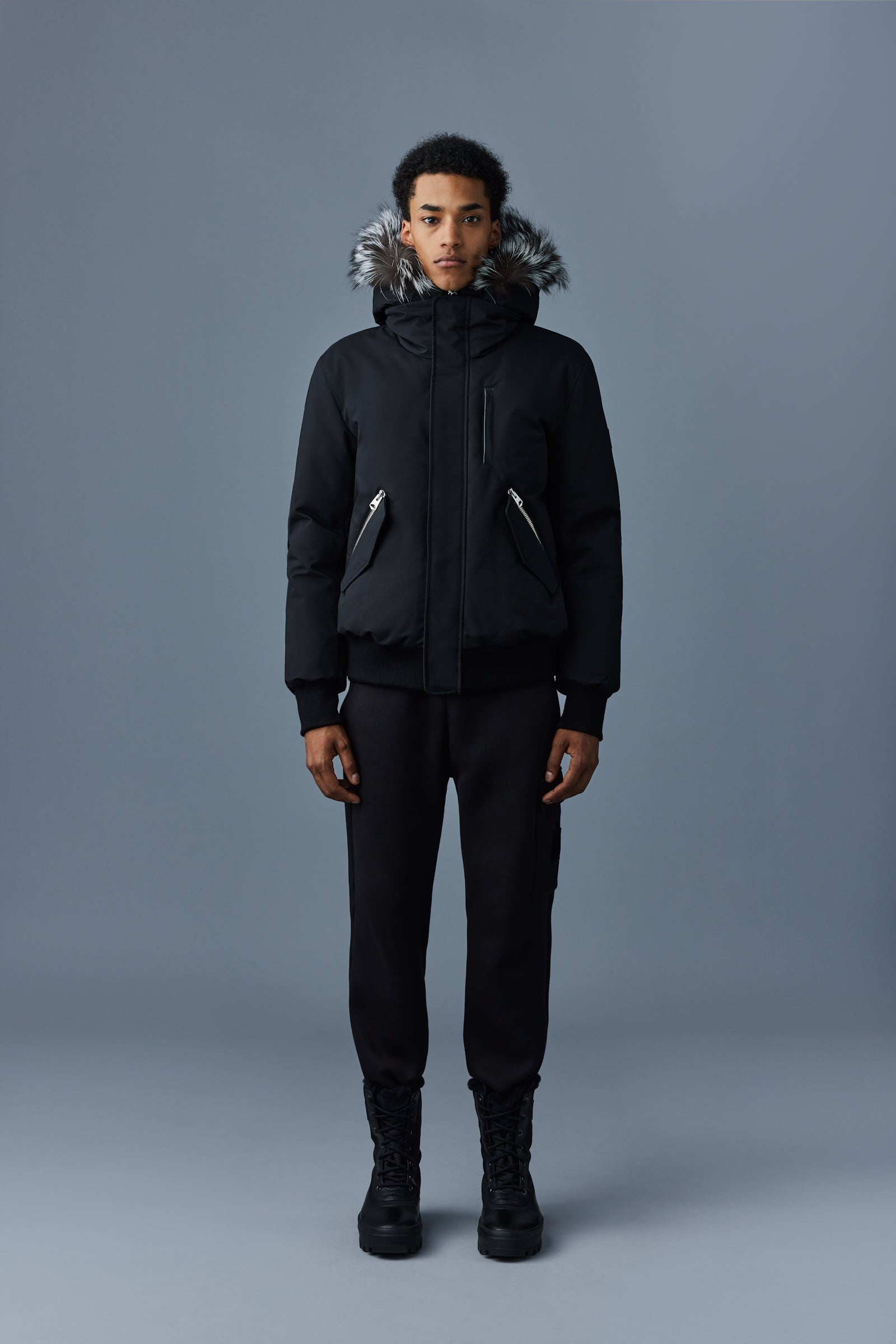 MACKAGE DIXON 2-in-1 Nordic Tech down bomber with silver fox fur ...