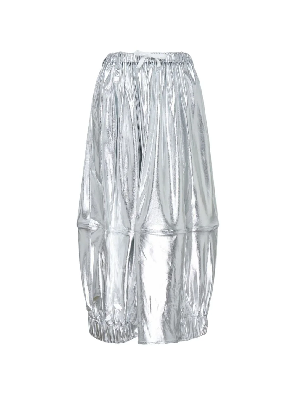 metallic-effect gathered midi skirt - 1