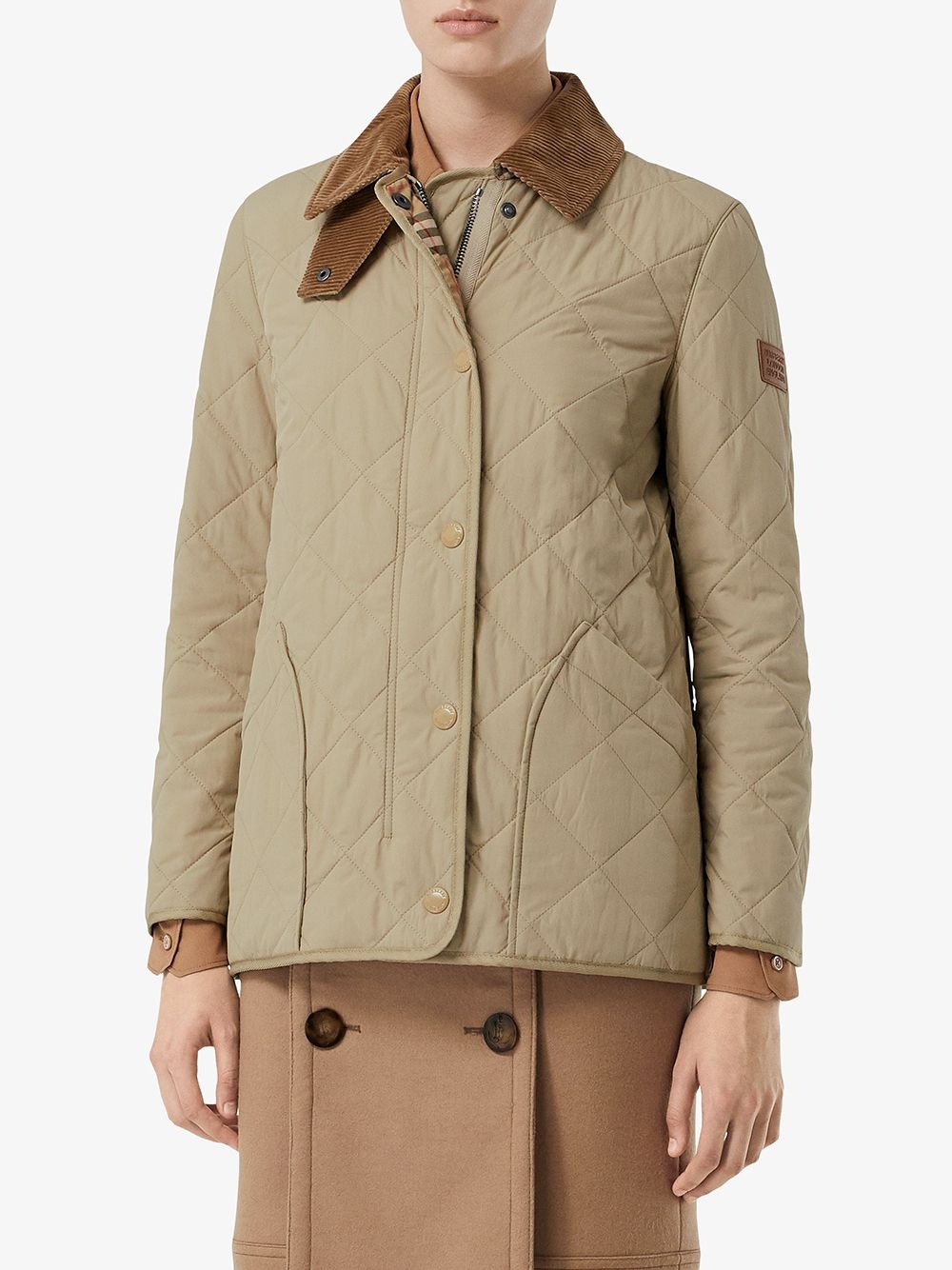 diamond quilted barn jacket - 3