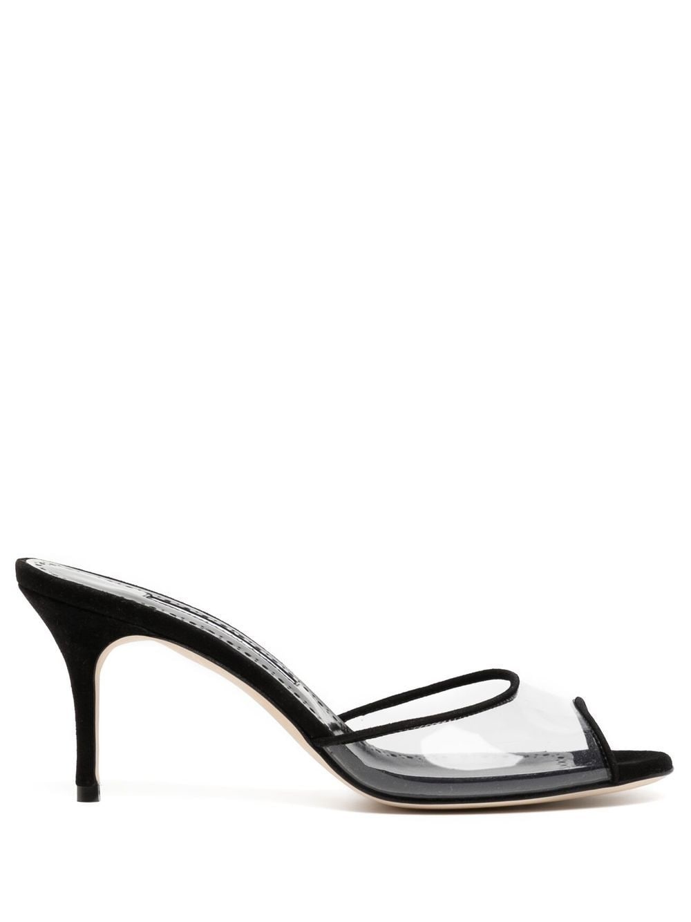 Jadifa transparent heeled 70mm mules - 1