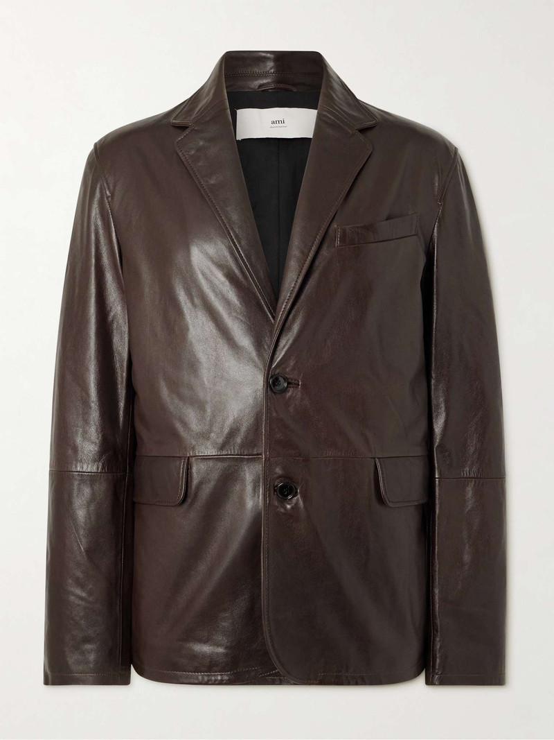 Panelled Leather Jacket - 1