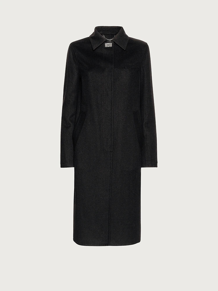 SINGLE BREASTED WOOL COAT - 1