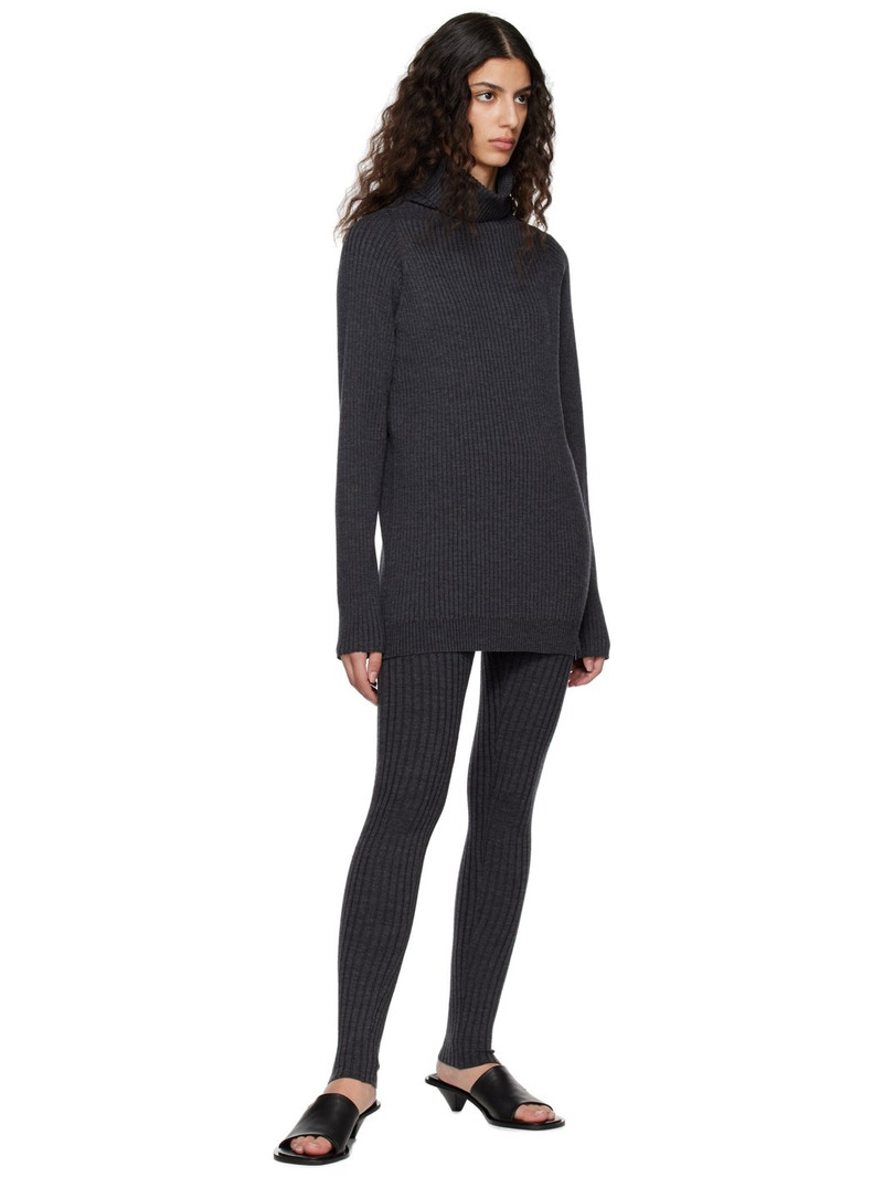 Totême Gray Pinched Seam Turtleneck outlook