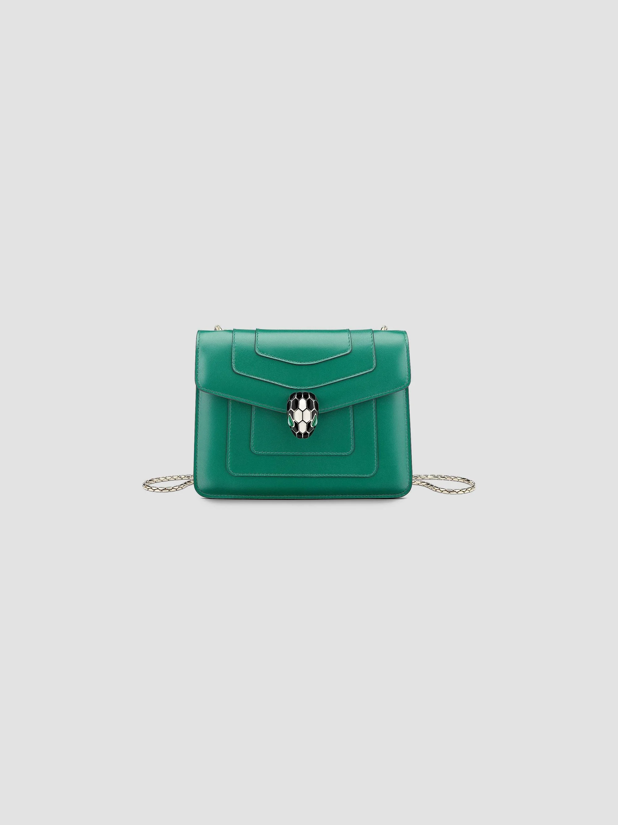 Women's Small Serpenti Leather Crossbody Bag - Emerald Green - 1