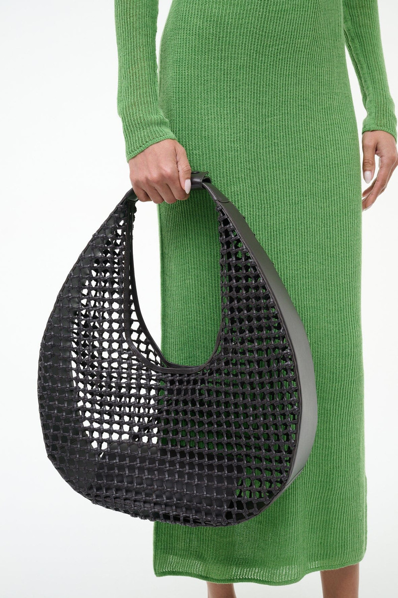 STAUD LARGE MOON HAND-KNOTTED BAG ESPRESSO 9