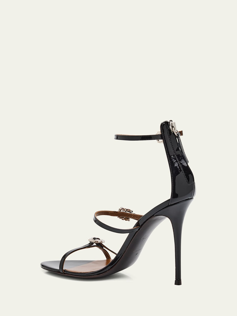 Giuseppe Zanotti Metallic Leather Ankle-Strap Sandals outlook