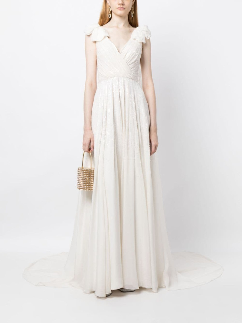 JENNY PACKHAM Alma pleated sequin bridal gown outlook