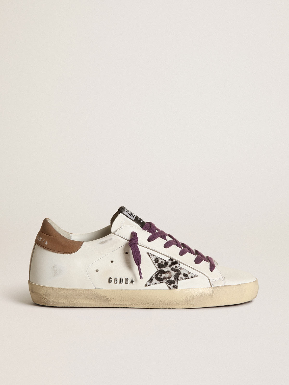 Golden Goose Super-Star with leopard pony skin star and brown 