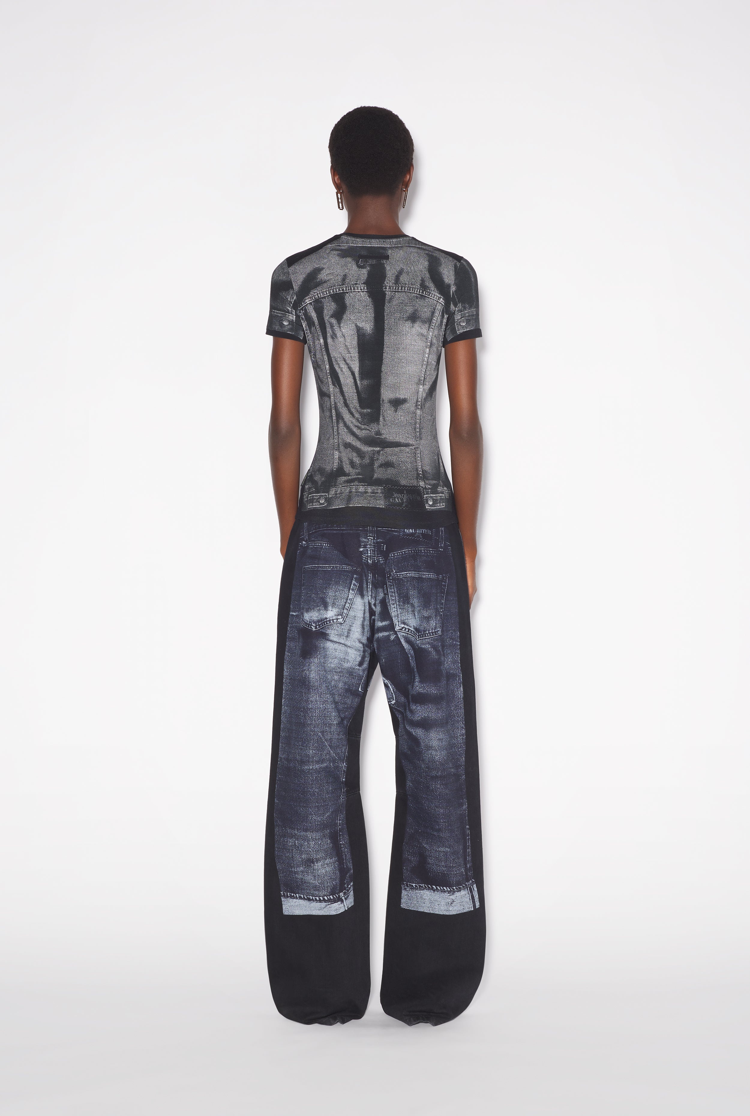 THE BLACK DENIM TROMPE L’OEIL T-SHIRT - 3