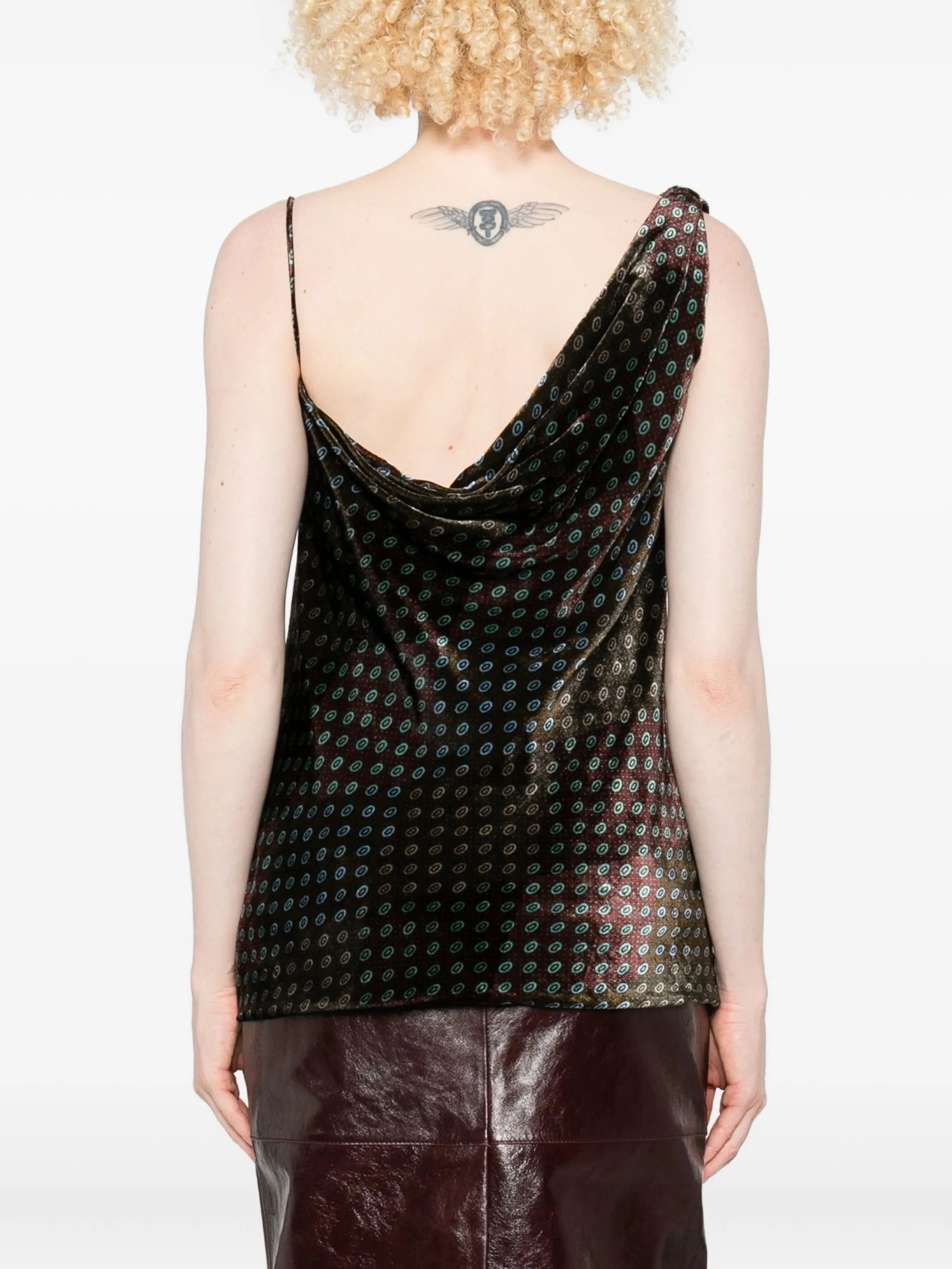 one-shoulder patterned top - 4
