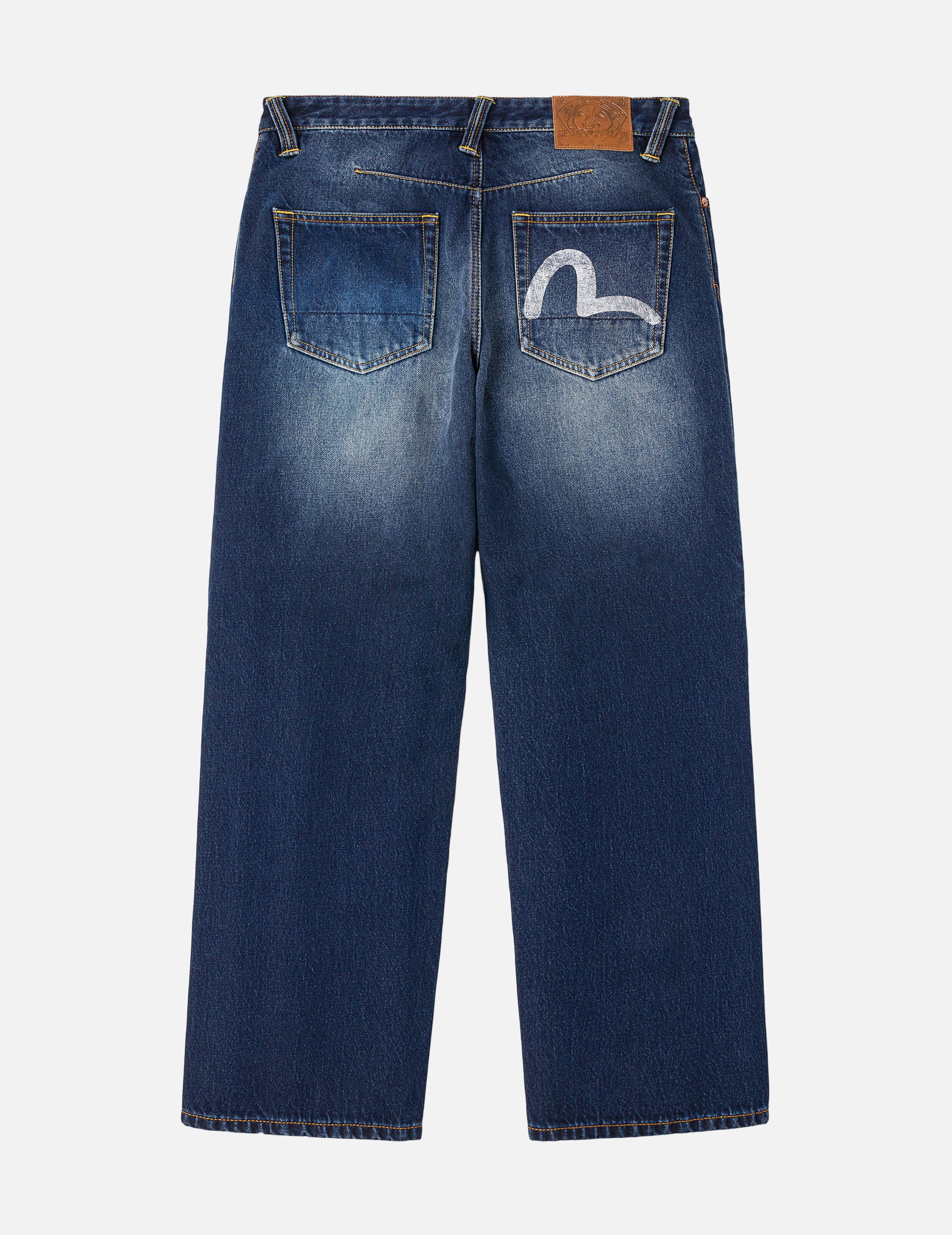 Hand-Drawn Seagull Print 3D Fit Jeans - 11