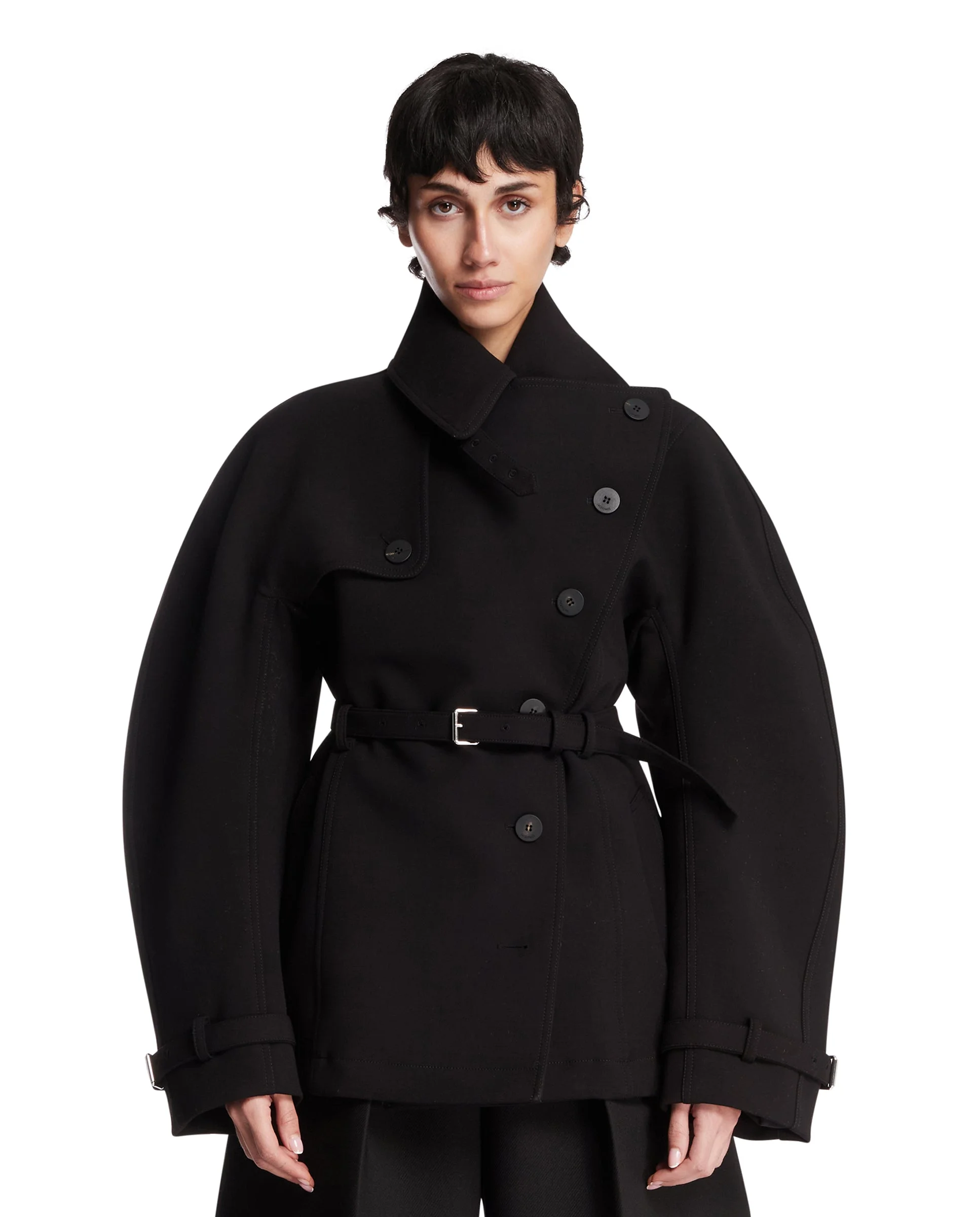 Black The Short Ovalo Trench Coat - 1
